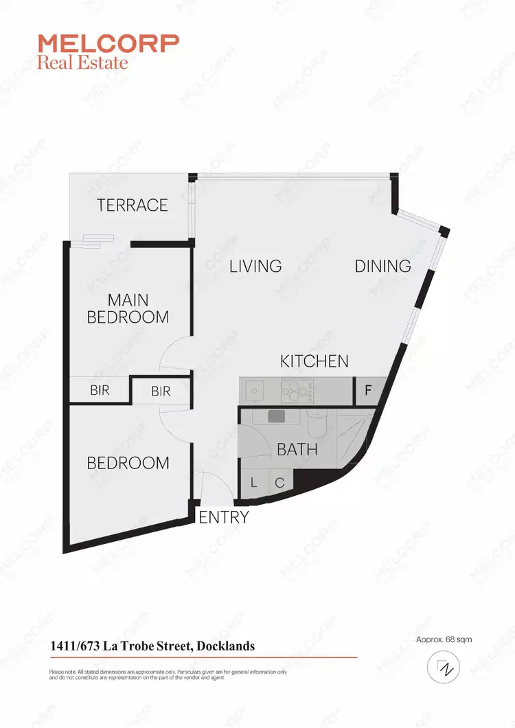 Floorplan of Homely apartment listing, 1411/673 La Trobe Street, Docklands VIC 3008