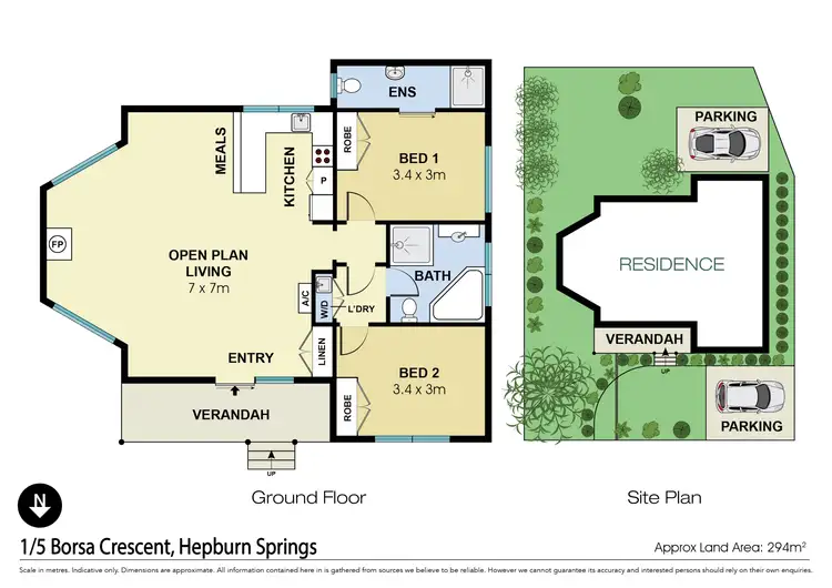 Floorplan of Homely unit listing, 1/5 Borsa Crescent, Hepburn Springs VIC 3461