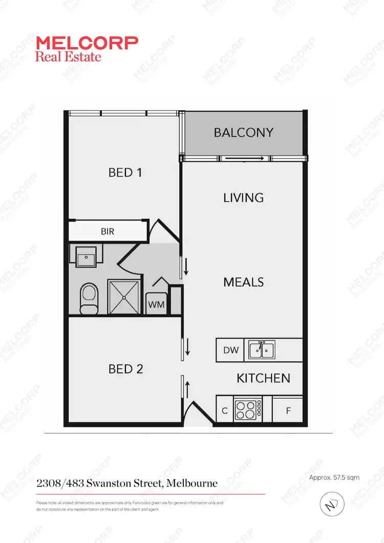 Floorplan of Homely apartment listing, 2308/483 Swanston Street, Melbourne VIC 3000