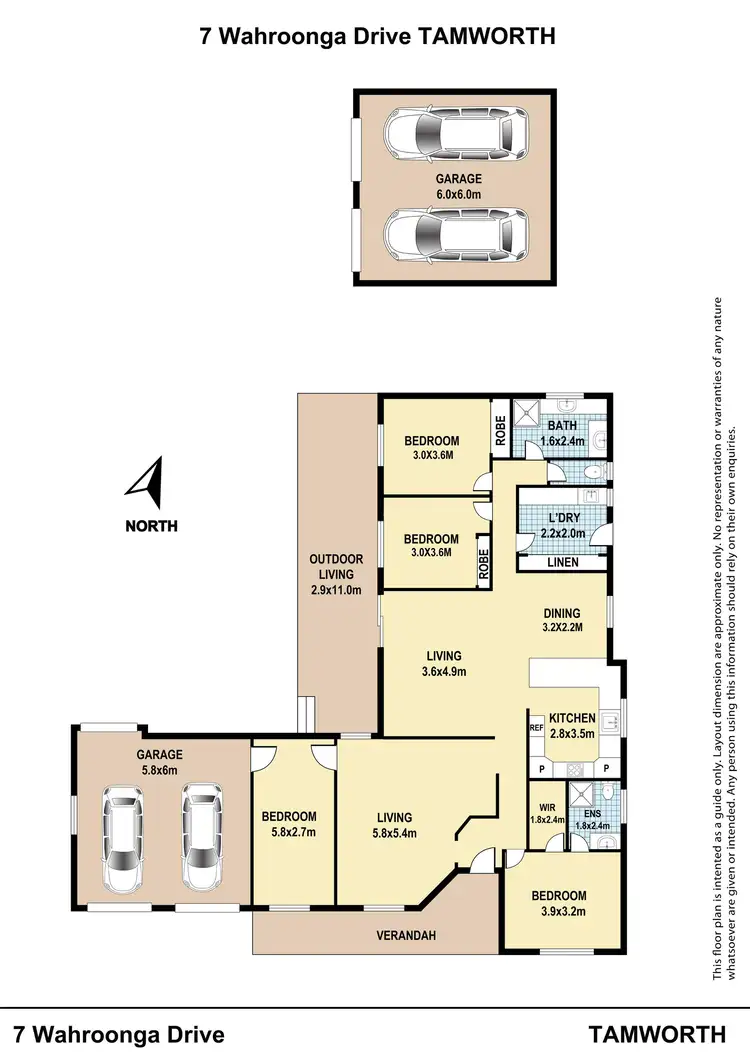 Floorplan of Homely house listing, 7 Wahroonga Drive, Tamworth NSW 2340