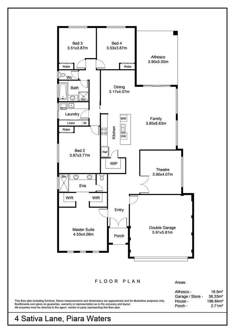 Floorplan of Homely house listing, 4 Sativa Lane, Piara Waters WA 6112