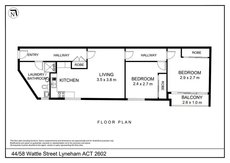 Floorplan of Homely apartment listing, 44/58 Wattle Street, Lyneham ACT 2602