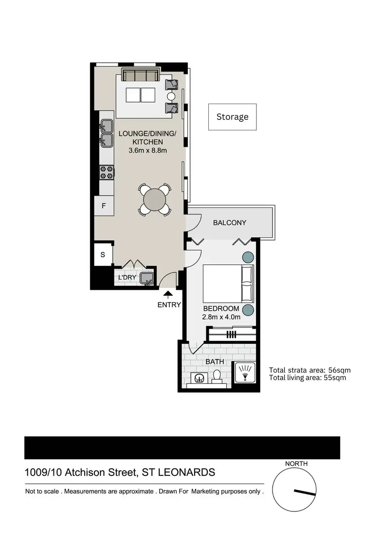 Floorplan of Homely apartment listing, 1009/10 Atchison Street, St Leonards NSW 2065