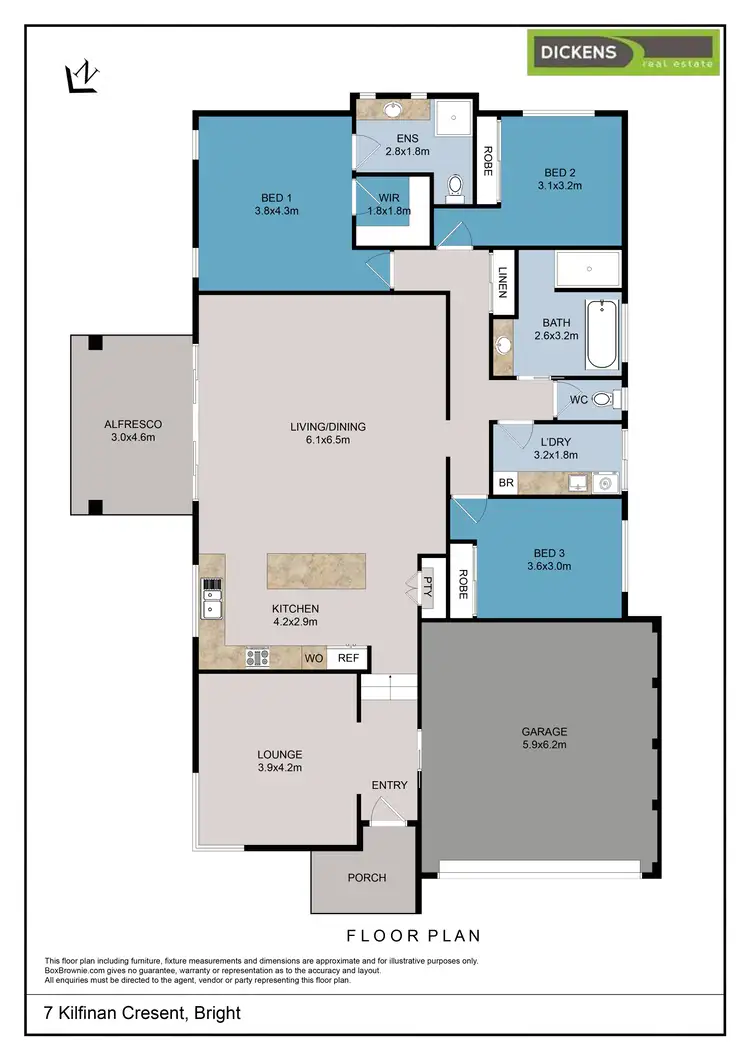 Floorplan of Homely house listing, 7 Kilfinan Crescent, Bright VIC 3741