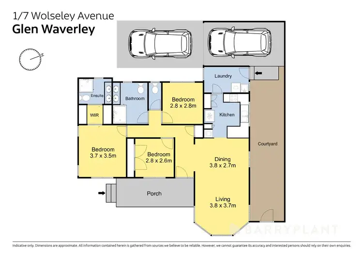 Floorplan of Homely unit listing, 1/7 Wolseley Avenue, Glen Waverley VIC 3150
