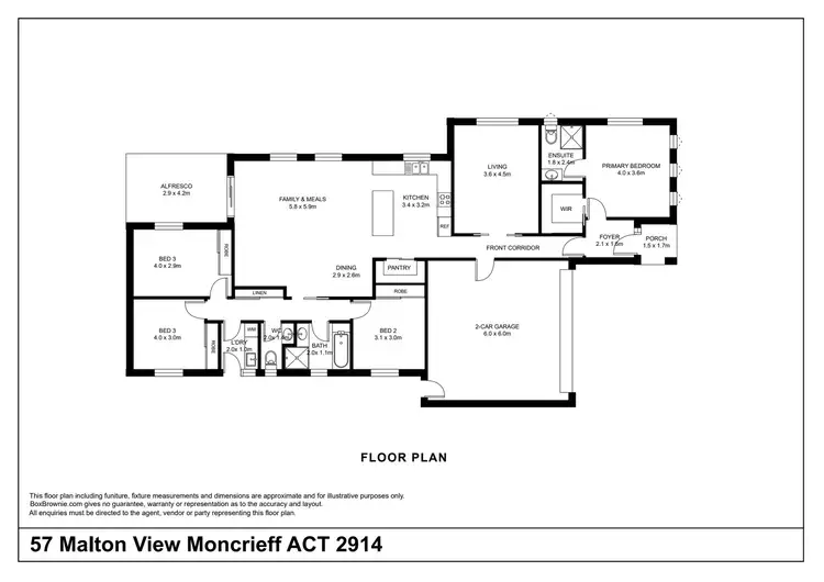 Floorplan of Homely house listing, 57 Malton View, Moncrieff ACT 2914
