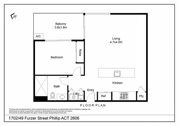 Floorplan of Homely apartment listing, 1702/49 Furzer Street, Phillip ACT 2606