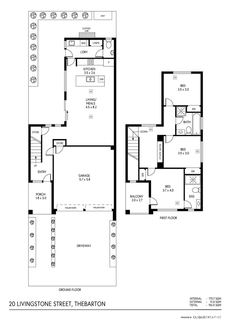 Floorplan of Homely townhouse listing, 20 Livingstone Street, Thebarton SA 5031