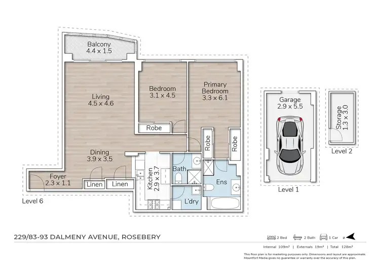 Floorplan of Homely apartment listing, 229/83-93 Dalmeny Avenue, Rosebery NSW 2018