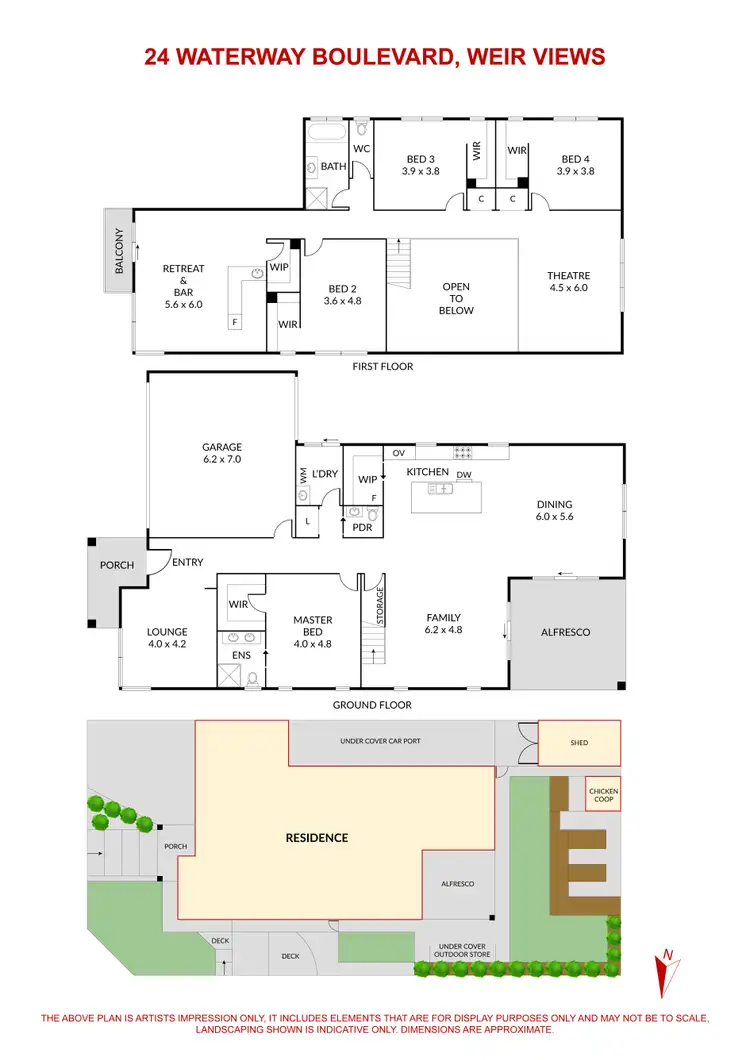 Floorplan of Homely house listing, 24 Waterway Boulevard, Weir Views VIC 3338