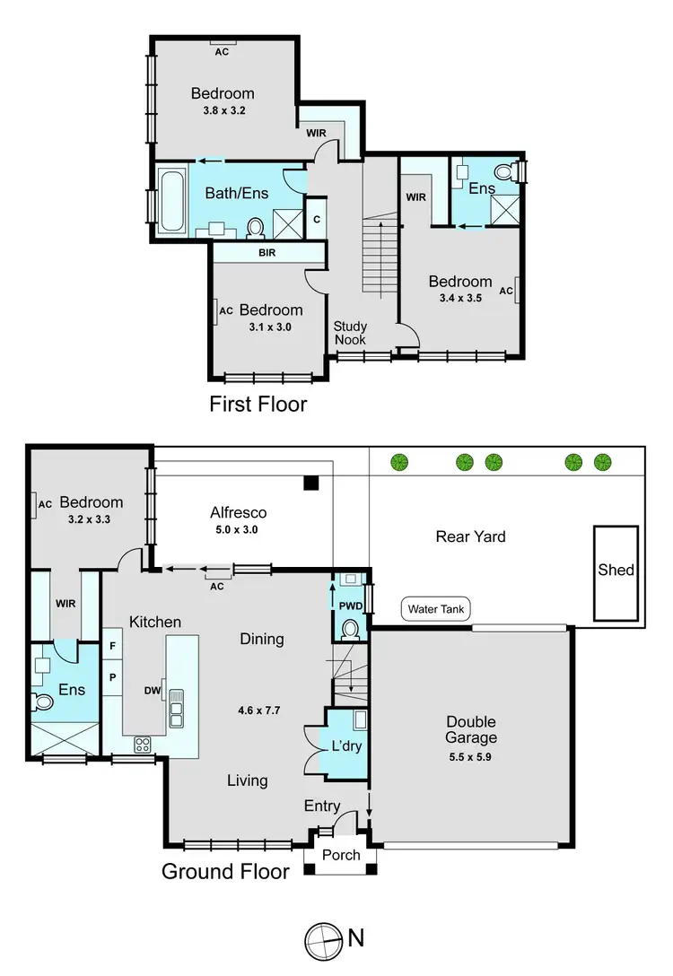 Floorplan of Homely townhouse listing, 3/3 Reid Street, Oakleigh South VIC 3167