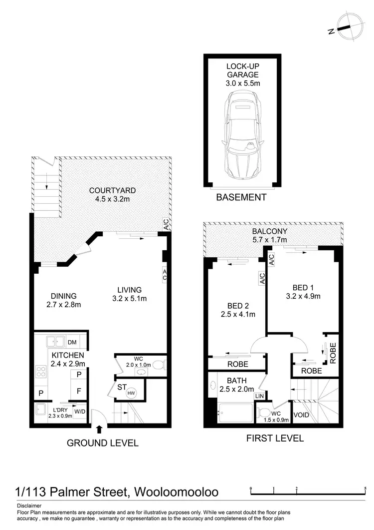 Floorplan of Homely townhouse listing, 1/113-125 Palmer Street, Woolloomooloo NSW 2011