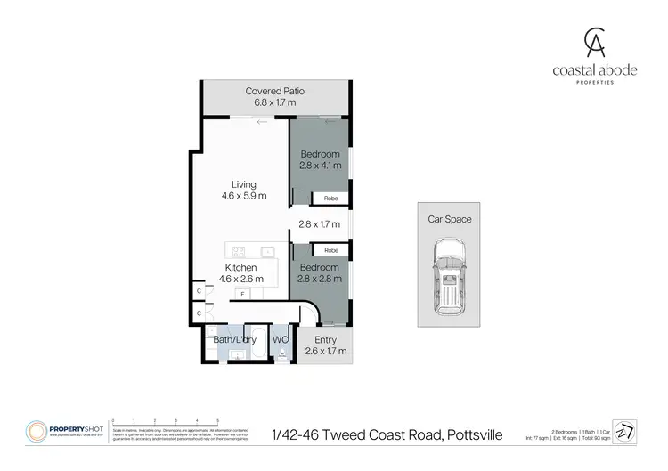 Floorplan of Homely apartment listing, 1/42-46 Tweed Coast Road, Pottsville NSW 2489