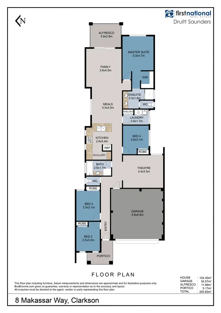 Floorplan of Homely house listing, 8 Makassar Way, Clarkson WA 6030
