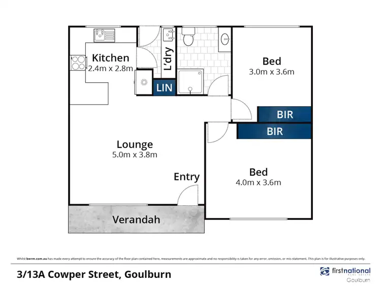 Floorplan of Homely unit listing, 3/13A Cowper Street, Goulburn NSW 2580