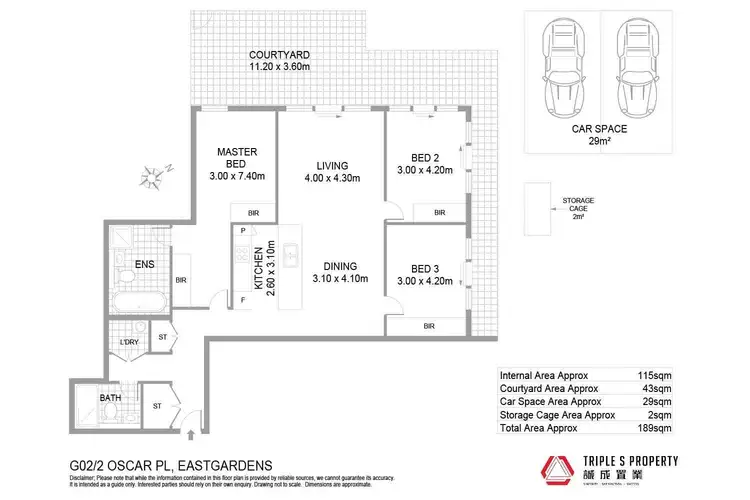 Floorplan of Homely apartment listing, G02/2 Oscar Place, Eastgardens NSW 2036