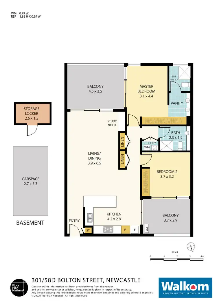Floorplan of Homely apartment listing, 301/58D Bolton Street, Newcastle NSW 2300