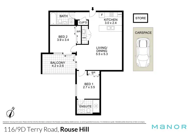 Floorplan of Homely unit listing, 116/9D Terry Road, Rouse Hill NSW 2155