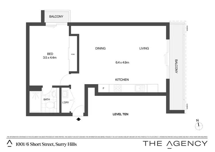 Floorplan of Homely apartment listing, 1001/6 Short Street, Surry Hills NSW 2010