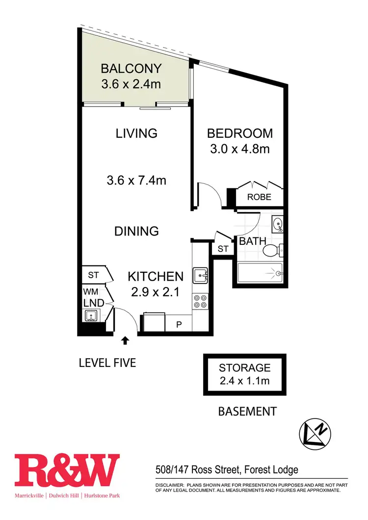 Floorplan of Homely apartment listing, 508/147 Ross Street, Forest Lodge NSW 2037