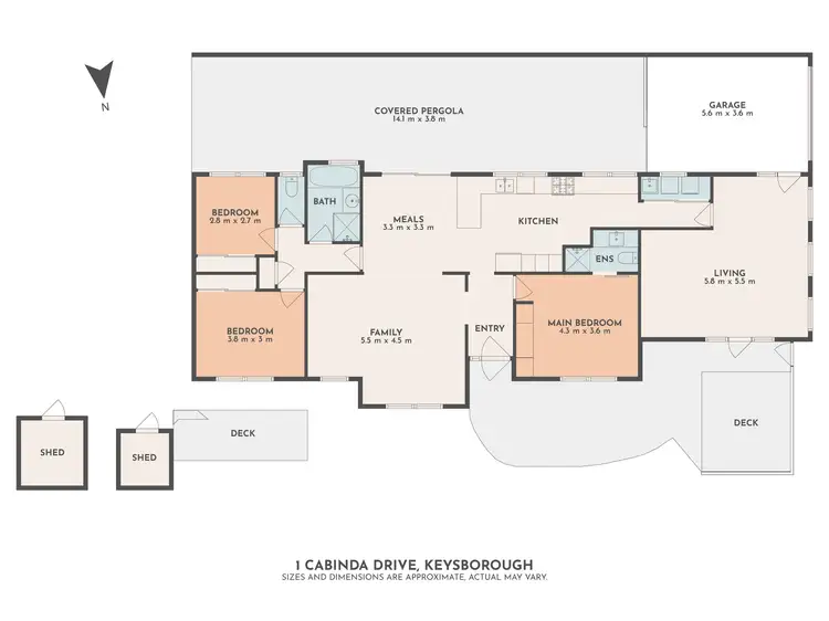 Floorplan of Homely house listing, 1 Cabinda Drive, Keysborough VIC 3173