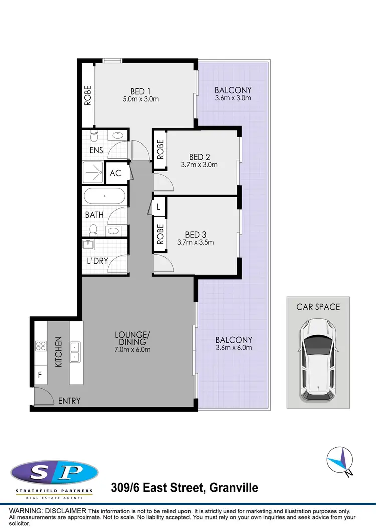 Floorplan of Homely apartment listing, 309/6 East Street, Granville NSW 2142