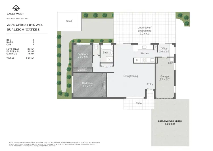 Floorplan of Homely semi-detached listing, 2/95 Christine Ave, Burleigh Waters QLD 4220