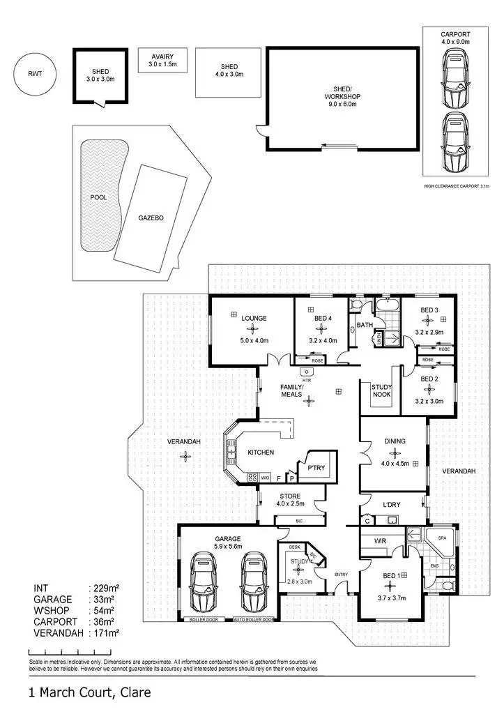 Floorplan of Homely house listing, 1 March Court, Clare SA 5453
