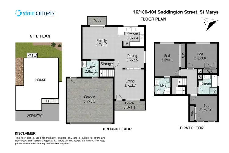 Floorplan of Homely townhouse listing, 16/100-104 Saddington Street, St Marys NSW 2760
