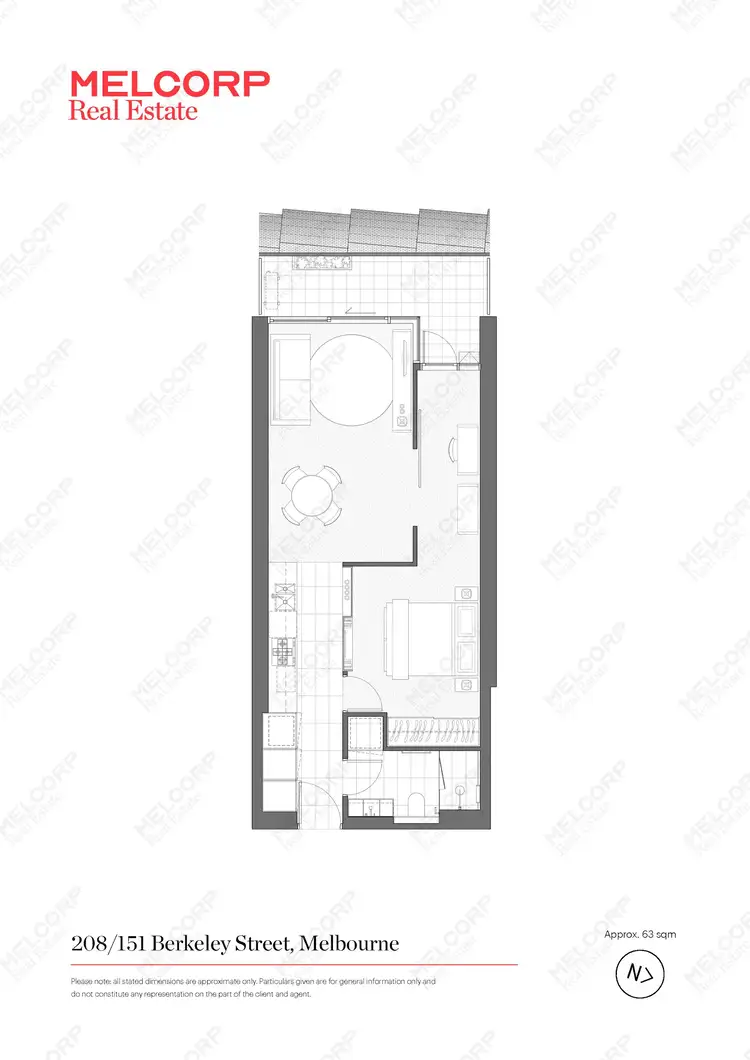Floorplan of Homely apartment listing, 208/151 Berkeley Street, Melbourne VIC 3000