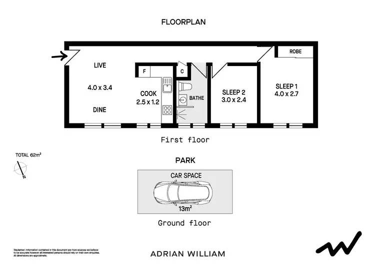 Floorplan of Homely apartment listing, 4/183 Bridge Road, Glebe NSW 2037