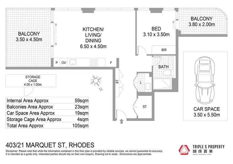 Floorplan of Homely apartment listing, 403/21 Marquet Street, Rhodes NSW 2138