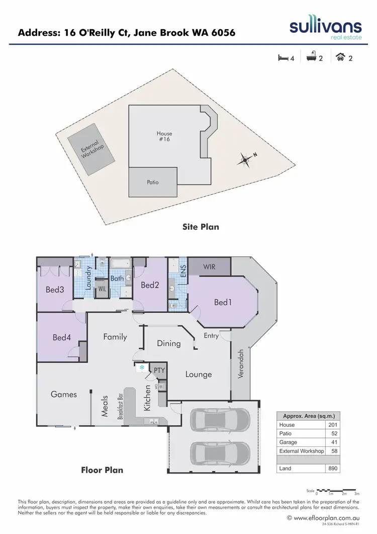 Floorplan of Homely house listing, 16 O'Reilly Court, Jane Brook WA 6056