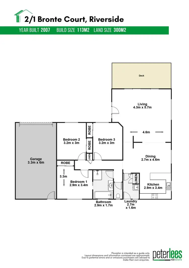 Floorplan of Homely unit listing, 2/1 Bronte Court, Riverside TAS 7250
