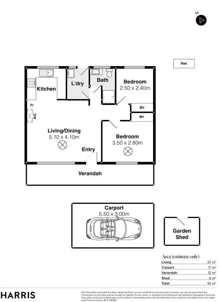 Floorplan of Homely unit listing, 3/12 Graham Street, Victor Harbor SA 5211