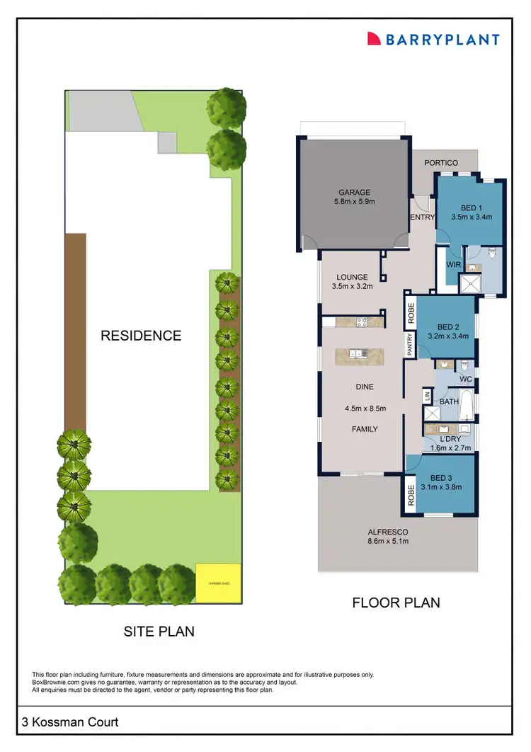 Floorplan of Homely house listing, 3 Kossman Court, Irymple VIC 3498