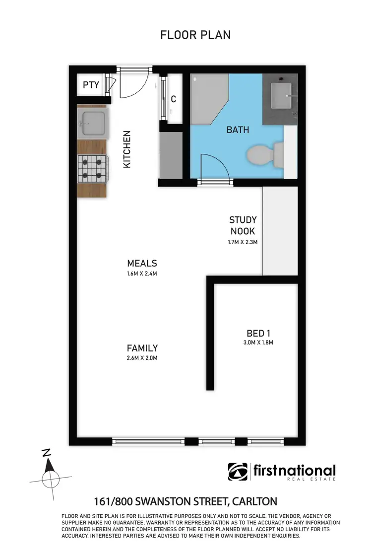 Floorplan of Homely apartment listing, 161/800 Swanston Street, Carlton VIC 3053