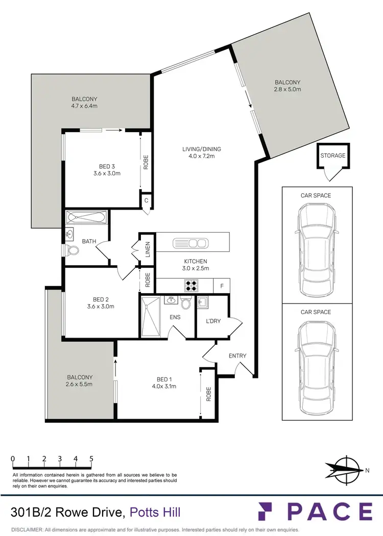 Floorplan of Homely apartment listing, 301B/2 Rowe Drive, Potts Hill NSW 2143