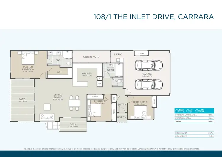 Floorplan of Homely retirement listing, 108/1 The Inlet Drive, Carrara QLD 4211