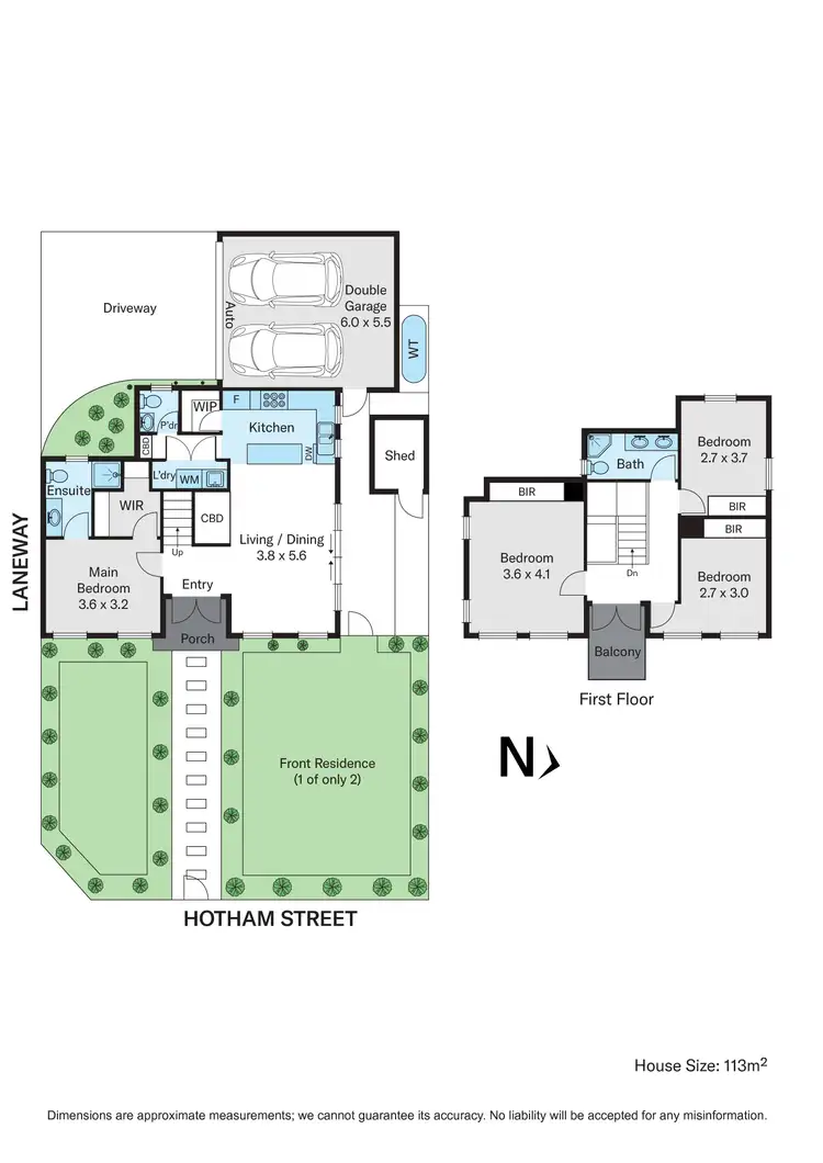 Floorplan of Homely townhouse listing, 1/19 Hotham Street, Mont Albert VIC 3127