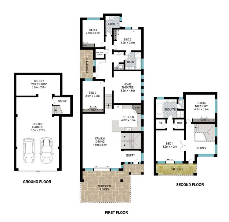 Floorplan of Homely townhouse listing, 5B Turner Street, Bunbury WA 6230