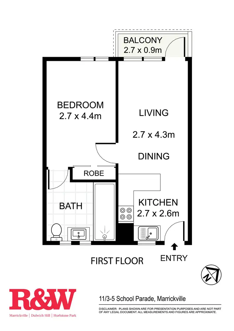 Floorplan of Homely apartment listing, 11/3-5 School Parade, Marrickville NSW 2204