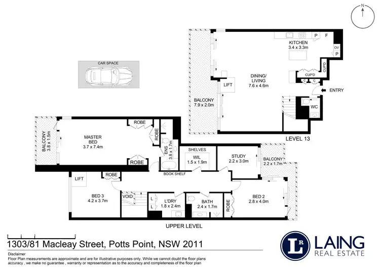 Floorplan of Homely apartment listing, 1303/81 Macleay Street, Potts Point NSW 2011
