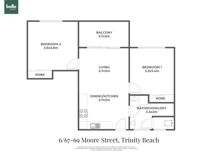 Floorplan of Homely apartment listing, 6/67-69 Moore Street, Trinity Beach QLD 4879
