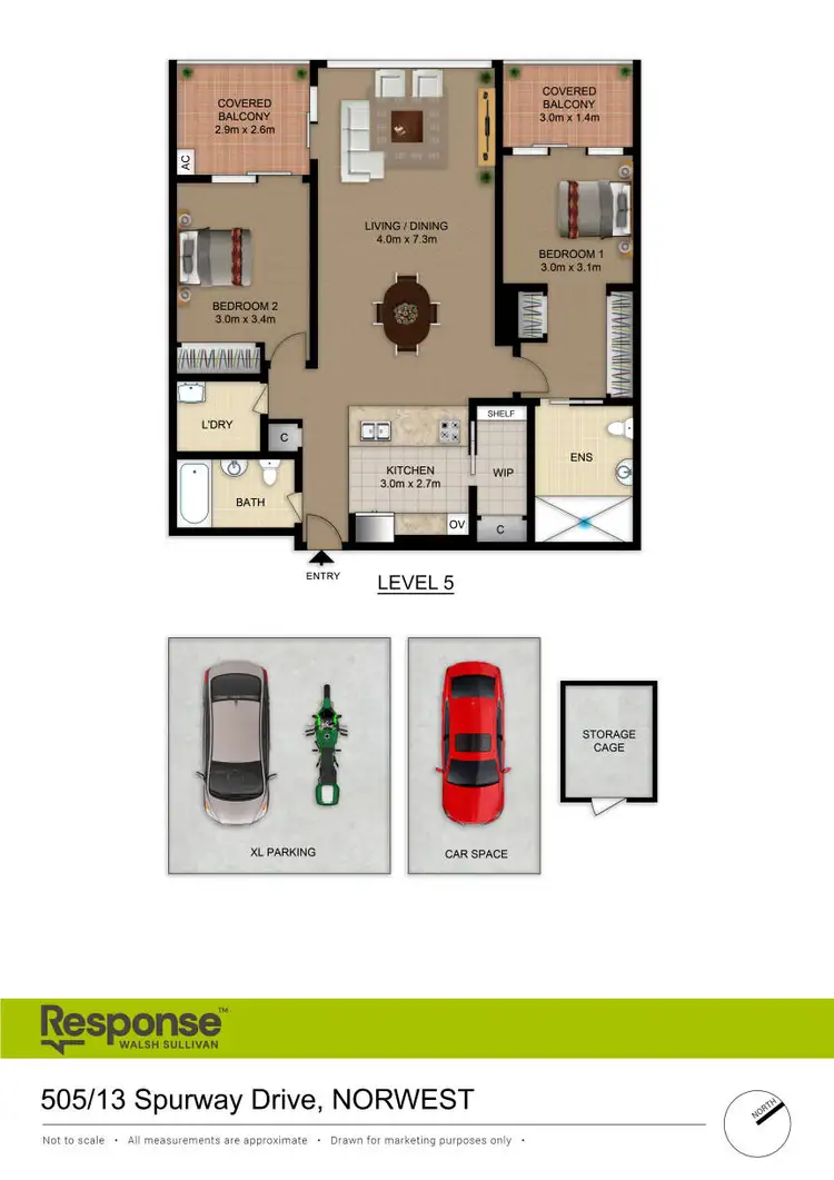 Floorplan of Homely apartment listing, 505/13 Spurway Drive, Norwest NSW 2153