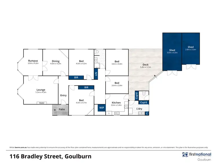 Floorplan of Homely house listing, 116 Bradley Street, Goulburn NSW 2580