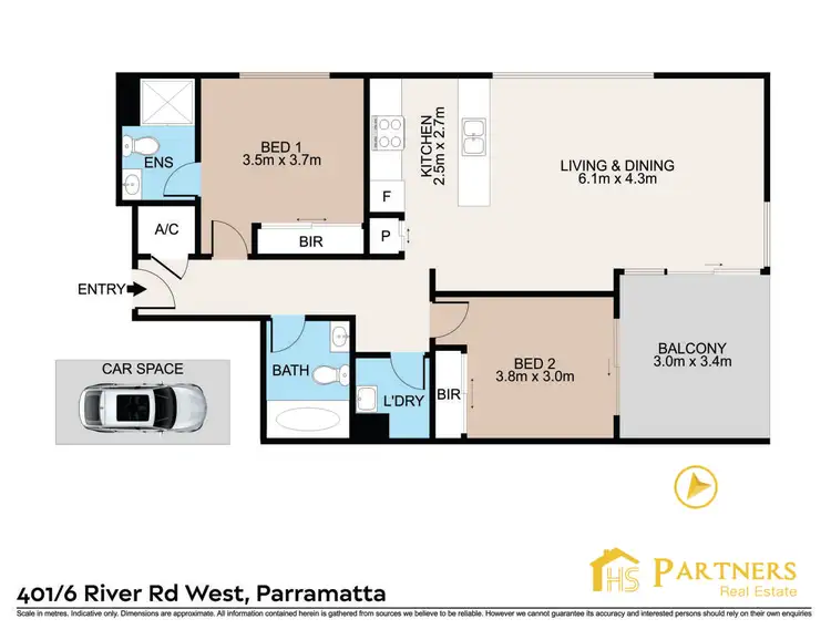 Floorplan of Homely apartment listing, 401/6 River Road West, Parramatta NSW 2150