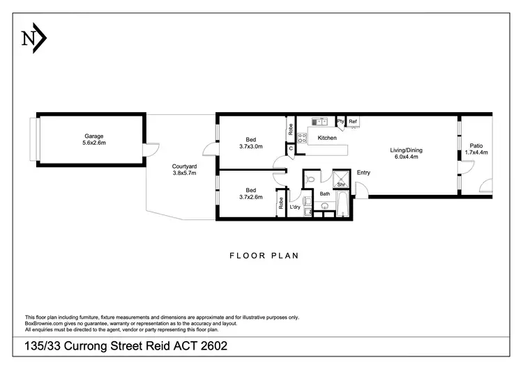 Floorplan of Homely apartment listing, 135/33 Currong Street, Reid ACT 2612
