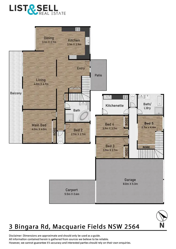 Floorplan of Homely house listing, 3 Bingara Road, Macquarie Fields NSW 2564