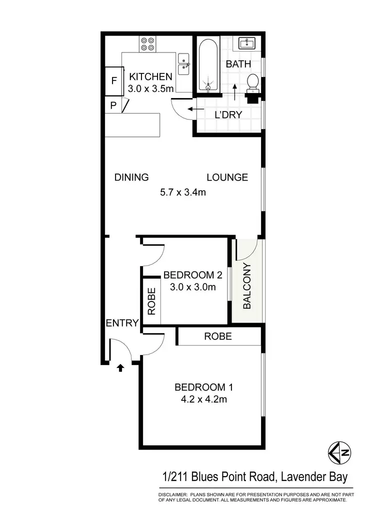 Floorplan of Homely apartment listing, 1/211 Blues Point Road, Lavender Bay NSW 2060